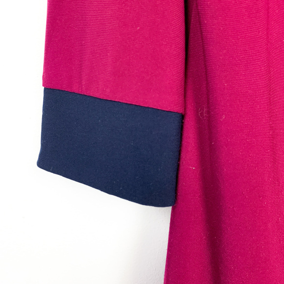 Nina Leonard Long Sleeve Hot Pink & Navy Blouse - Picture 6 of 9